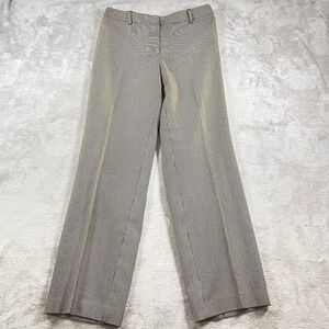 Chico's Dress Work Pants Beige Black‎ Houndstooth Stretch Wide-leg Medium 8